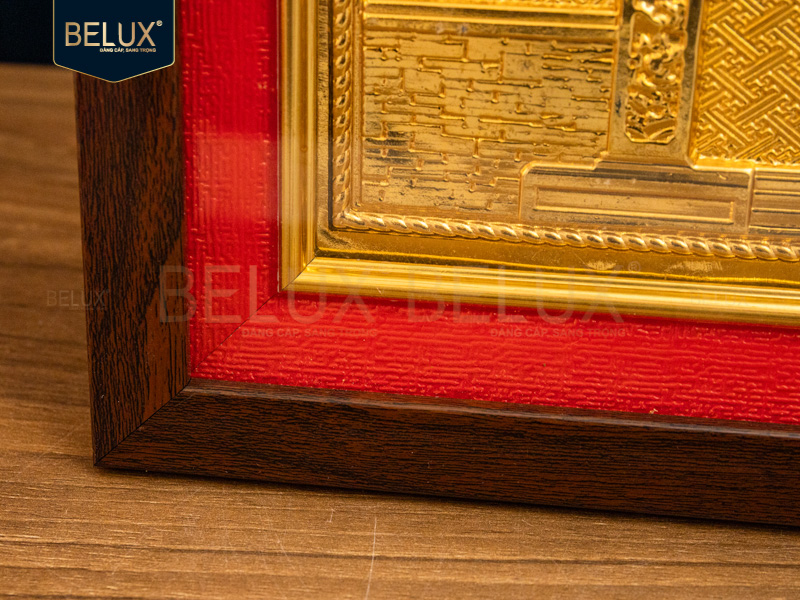 Tranh Khuê Văn Các bằng đồng&nbsp;mạ vàng 24k 26x26cm